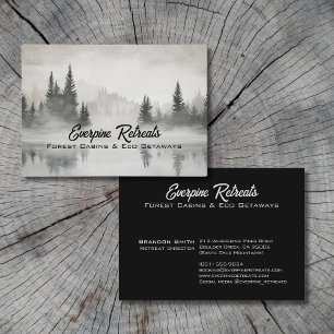 Rustic Pine forest watercolor nature landscape Business Card