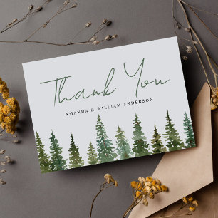 Rustic Pine Forest Wedding Thank You Card