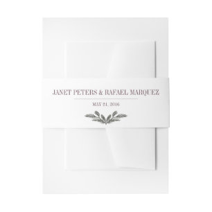 Rustic Pine Needle Bellyband Invitation Belly Band