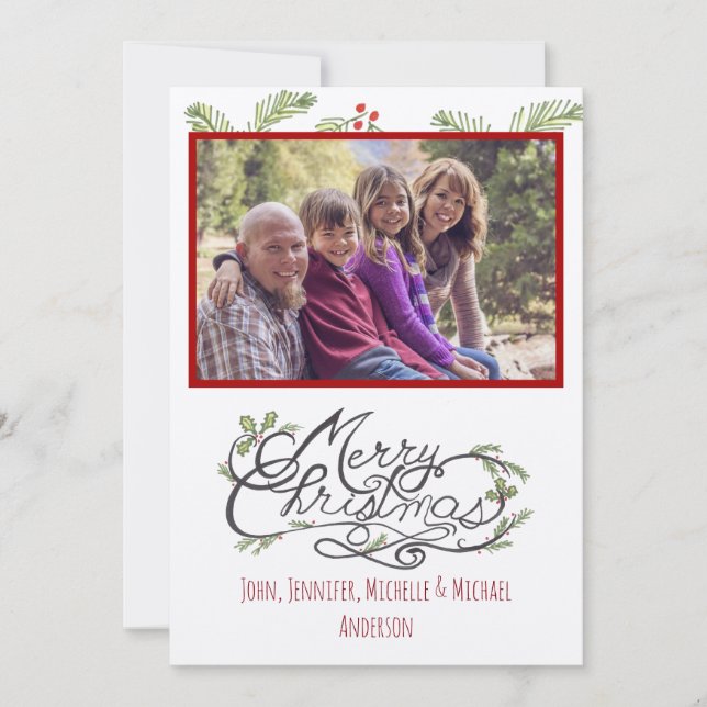 Rustic Pine Photo Holiday Christmas (Front)