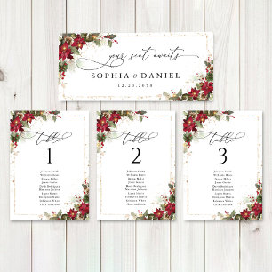 Rustic Pine Poinsettia Wedding Head Table