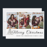 Rustic Pine Sketch Family Photo Collage Christmas  Holiday Card<br><div class="desc">heartfelt message this season with our Chriswood-inspired family holiday card. The beautiful combination of classic script typography and a rustic charcoal-style tree sketch creates a warm,  artisan feel that your friends and family will cherish.</div>