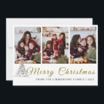Rustic Pine Sketch Family Photo Collage Christmas  Holiday Card<br><div class="desc">heartfelt message this season with our Chriswood-inspired family holiday card. The beautiful combination of classic script typography and a rustic charcoal-style tree sketch creates a warm,  artisan feel that your friends and family will cherish.</div>