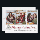 Rustic Pine Sketch Family Photo Collage Christmas  Holiday Card<br><div class="desc">heartfelt message this season with our Chriswood-inspired family holiday card. The beautiful combination of classic script typography and a rustic charcoal-style tree sketch creates a warm,  artisan feel that your friends and family will cherish.</div>