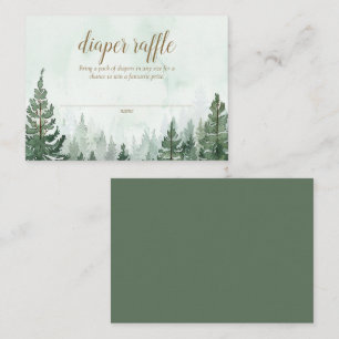 Rustic Pine Tree Forest Baby Diaper Raffle Enclosure Card