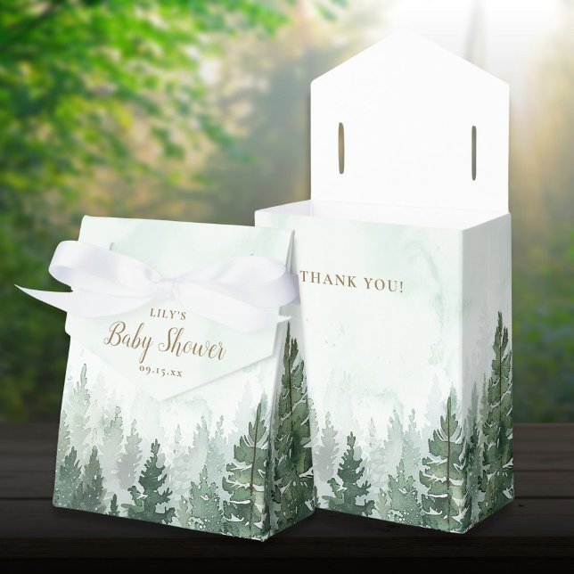 Rustic Pine Tree Forest Baby Shower Favour Box (Rustic Pine Tree Forest Baby Shower Favor Boxes)