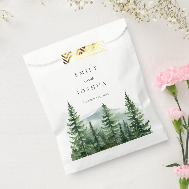 Rustic Pine Tree Forest Wedding Favour Bags (Sealed)