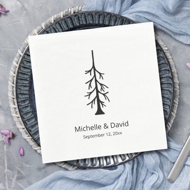 Rustic Pine Tree Modern Boho Casual Wedding  Napkin (Creator Uploaded)