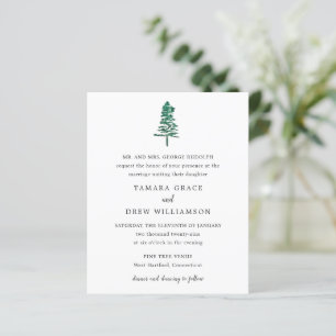 Rustic Pine Tree Modern Wedding Invitation