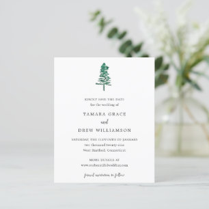 Rustic Pine Tree Modern Wedding Save the Date