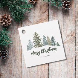 Rustic Pine Tree Personalised Christmas  Favour Tags