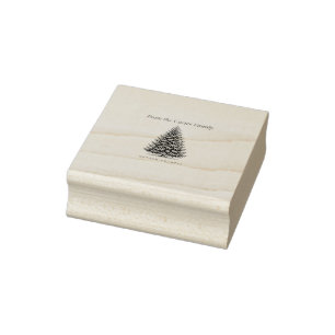 Rustic Pine Tree Return Address Rubber Stamp