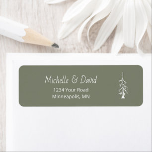 Rustic Pine Tree Sage Green Wedding Return Address