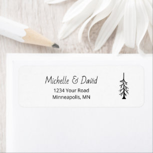 Rustic Pine Tree Woodland Wedding Return Address