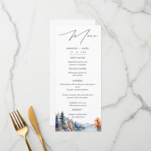 Rustic Pine Trees Adventure Wedding Menu