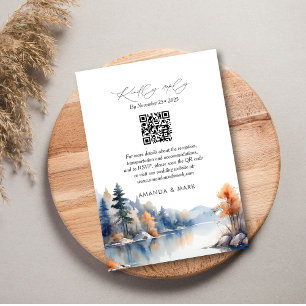 Rustic Pine trees Adventure Wedding RSVP