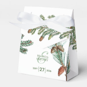 Rustic Pine Trees Forest Greenery Wedding Favour B Box