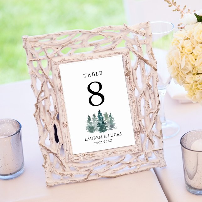 Rustic Pine Trees Forest Woodland Wedding Table Number (Rustic Pine Trees Forest Woodland Wedding Table Number)
