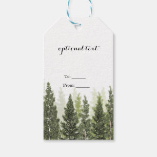 Rustic Pine Trees Simple Country Wedding Gift Tags