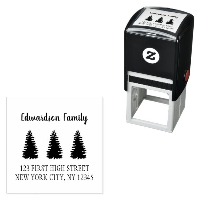 Rustic pine trees typography family self inking self-inking stamp (In Situ)