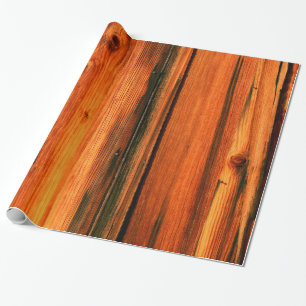 rustic pine wood boards wrapping paper