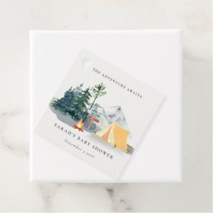 Rustic Pine Woods Camping Mountain Baby Shower Favour Tags