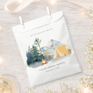 Rustic Pine Woods Camping Mountain Bridal Shower Favour Bags