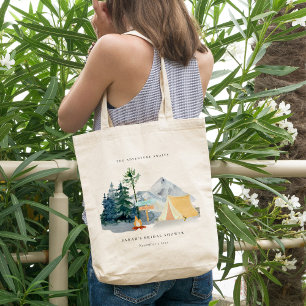 Rustic Pine Woods Camping Mountain Bridal Shower Tote Bag