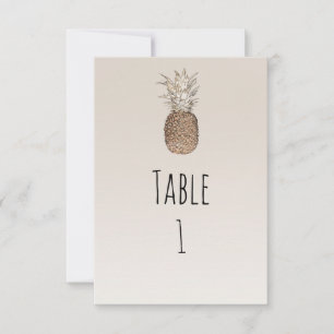 Rustic Pineapple Tropical Hawaiian Table Number