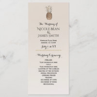 Rustic Pineapple Tropical Hawaiian Wedding Program