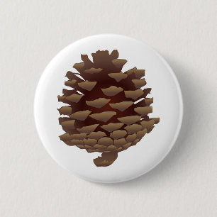 Rustic Pinecone 6 Cm Round Badge