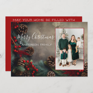 Rustic Pinecone Christmas Card 