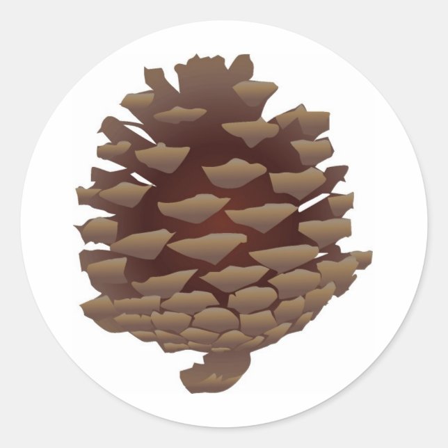 Rustic Pinecone Classic Round Sticker (Front)
