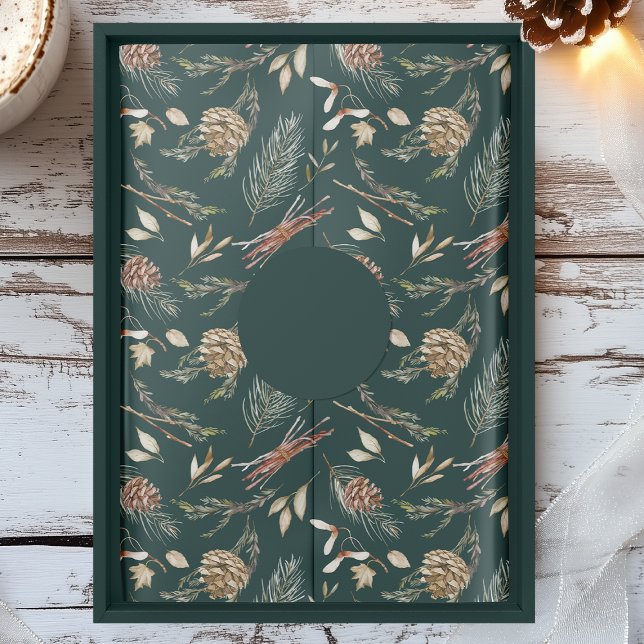 Rustic Pinecone & Evergreen Christmas Tissue Paper (Creator Uploaded)