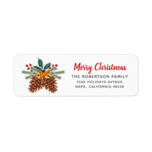 Rustic Pinecone Holly Merry Christmas Family