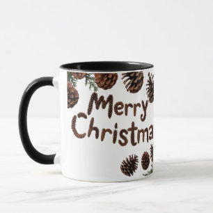 Rustic Pinecone Merry Christmas Combo Mug