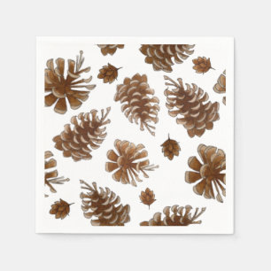 Rustic Pinecone Paper Napkin