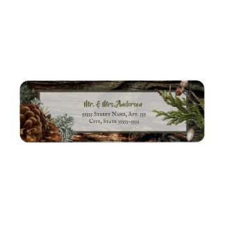Rustic Pinecone Wedding Address Label