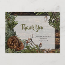 Rustic Pinecone Wedding Thank You