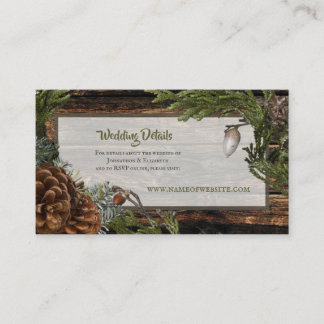 Rustic Pinecone Winter Wedding Enclosure Card