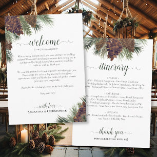 Rustic Pinecones Wedding Welcome & Itinerary Programme