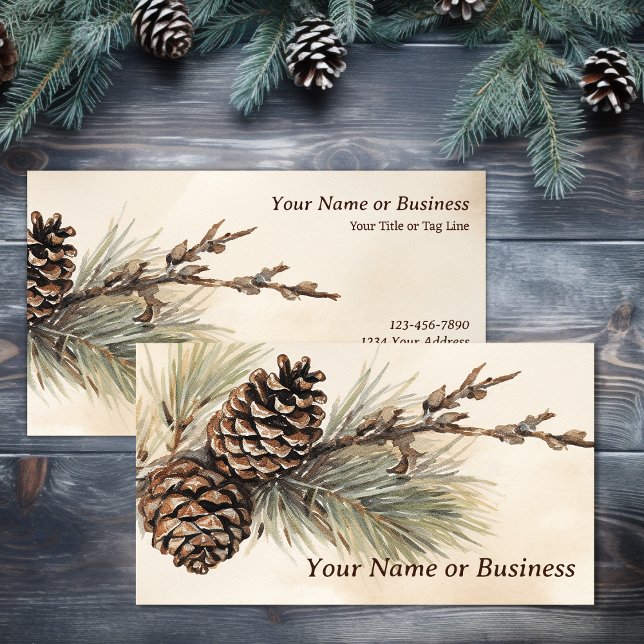 Rustic Pinecones | Woodland Pine Cone Business Card (Rustic Pinecones | Woodland Pine Cone Business Card)