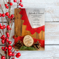 Rustic Pines and Red Lace Winter Wedding