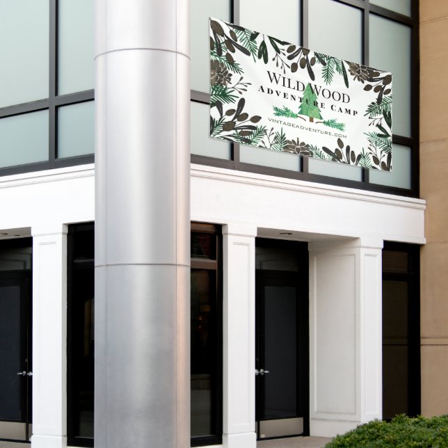 Rustic Pines Pine Cones And Branches Banner (Outside Building)