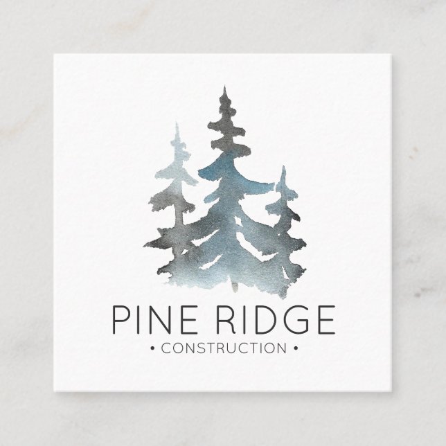 Rustic Pines | Square Business Card (Front)