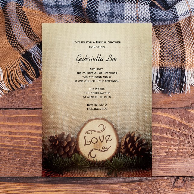 Rustic Pines Woodland Bridal Shower Invitation (Creator Uploaded)