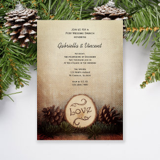 Rustic Pines Woodland Post Wedding Brunch Invitation