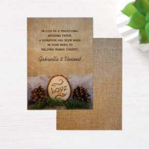 Rustic Pines Woodland Wedding Charity Favour