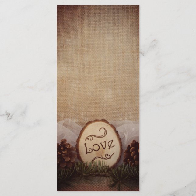 Rustic Pines Woodland Wedding Program Programme (Front)