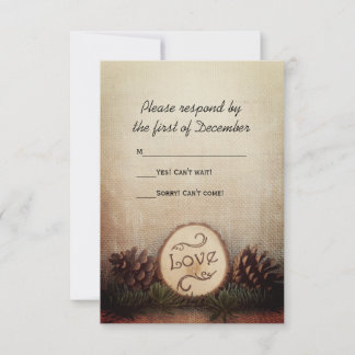 Rustic Pines Woodland Wedding RSVP Response